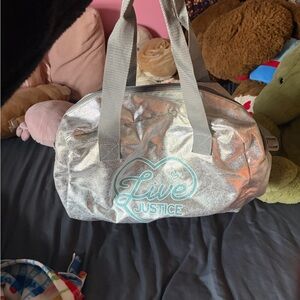 Justice Silver and Blue Travel Bag